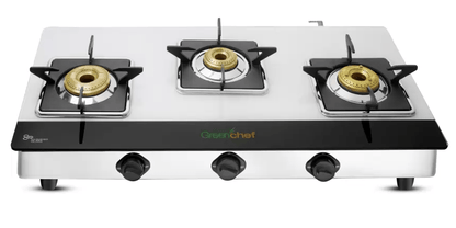 Greenchef Blaze JUMBO Burner Glass Manual Gas Stove  (3 Burners)