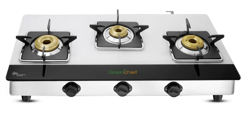 Greenchef Blaze JUMBO Burner Glass Manual Gas Stove  (3 Burners)-3