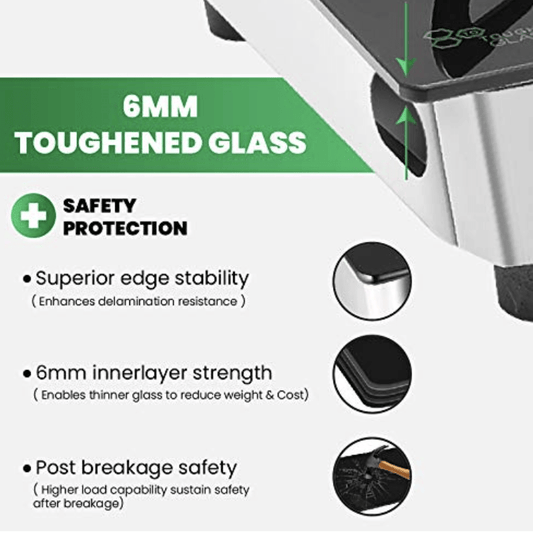 Greenchef Crystal Glass Top Gas Stove, Black (2 Burner) (2 Burner), Manual