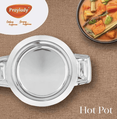 Praylady Regular Hot Pot 5000 ML | Stainless Steel Insulated | Hot Pot | Roti Container | Casserole | 100% Stainless Steel | Heat Durability | Lightweight | Unique Locking System | Specially enhance the look of the Dinning-table | Silver-4