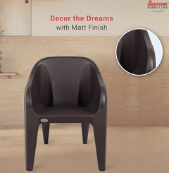 Supreme Futura Plastic Chairs for Home and Office (Set of 6, Brown)-3