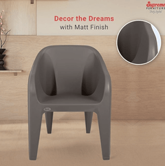 Supreme Futura Plastic Chairs for Home and Office (Set of 2, Champagne)-2
