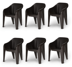 Supreme Futura Plastic Chairs for Home and Office (Set of 6, Wenge)-1