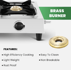 Greenchef Castle Stainless steel Manual Gas stove (2 Burner)-4