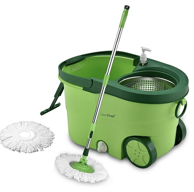 Greenchef Spin MOP Set 360 Degree Stainless Steel Mop Set (Blue)-1