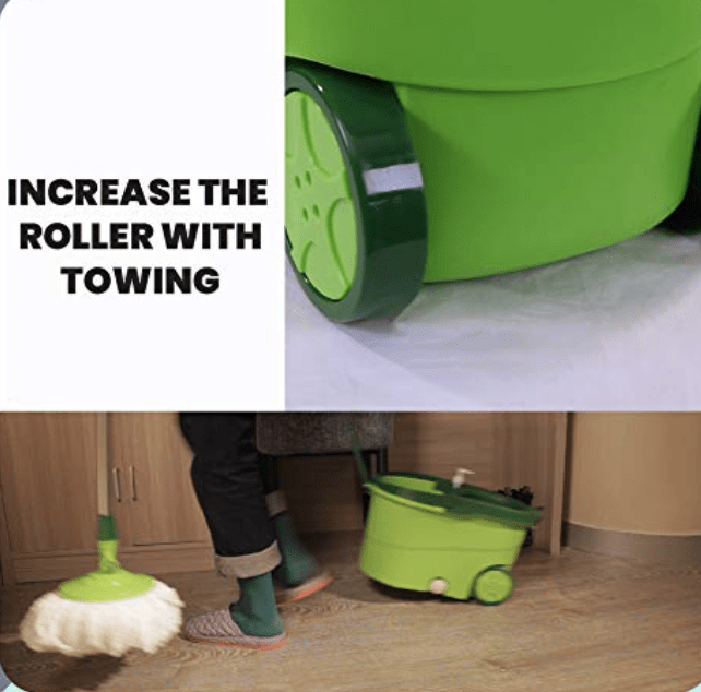 கிரீன்செஃப் ஸ்பின் எம்ஓபி செட் 360 டிகிரி ஸ்டெயின்லெஸ் ஸ்டீல் மோப் செட் (நீலம்) 