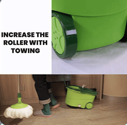 கிரீன்செஃப் ஸ்பின் எம்ஓபி செட் 360 டிகிரி ஸ்டெயின்லெஸ் ஸ்டீல் மோப் செட் (நீலம்) 