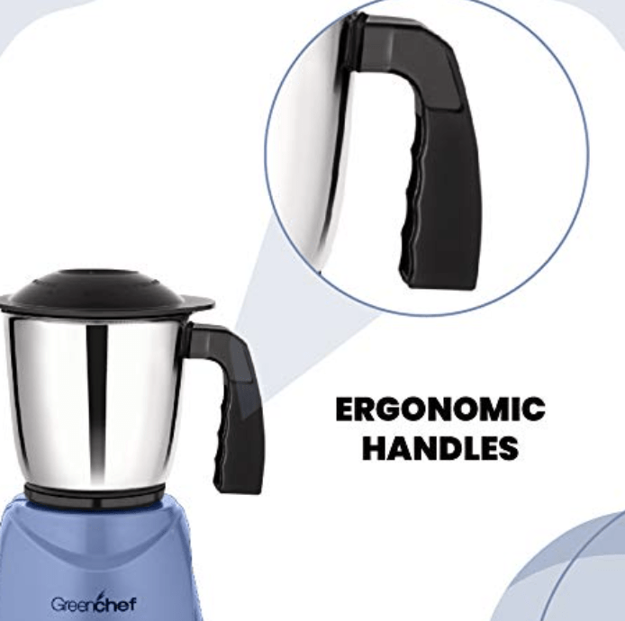 Greenchef Twist (550 Watt) Mixer Grinder with 2 Stainless Steel Jar,Blue.