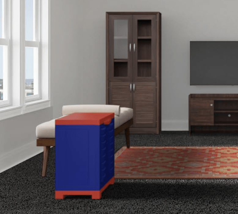 Supreme Fusion 1 Plastic Cupboard (Finish Color - Blue and Red)-2