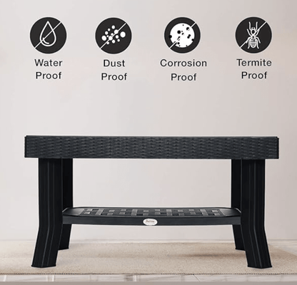 सुप्रीम वेगास समकालीन प्लास्टिक सेंटर टेबल घर, कार्यालय और आउटडोर के लिए (काला) 
