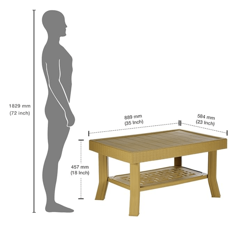 Supreme Vegas Plastic Center Table (Cane), Standard-2