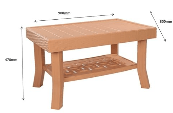 सुप्रीम वेगास प्लास्टिक सेंटर टेबल (एम्बर गोल्ड) 