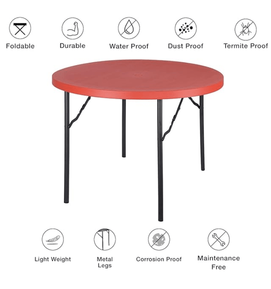 सुप्रीम डिस्क ब्लो मोल्डेड कॉफ़ी टेबल (कोक रेड) 
