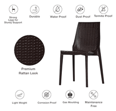 Supreme 4 Seater Chairs and Table (Plastic, Brown) (LuminaCherryGlobusBrown5)-3