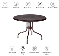 Supreme 4 Seater Chairs and Table (Plastic, Brown) (LuminaCherryGlobusBrown5)-2