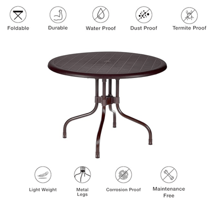 सुप्रीम 4 सीटर कुर्सियाँ और मेज (प्लास्टिक, भूरा) (लुमिनाचेरीग्लोबसब्राउन5) 