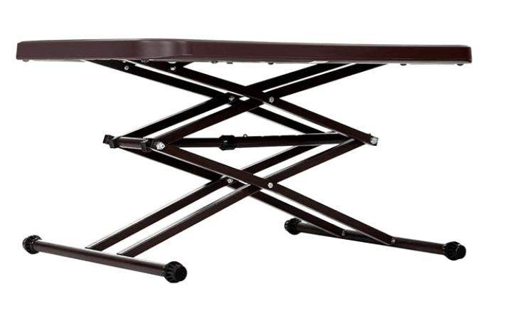 Supreme Scissor Height-Adjustable Rectangular Multi-Purpose Contemporary Plastic Folding Table (Globus Brown)-2