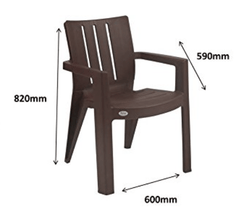 Supreme Kent Plastic Chair (Globus Brown, Set of 4)-2