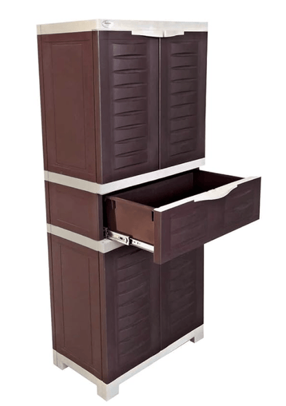 சுப்ரீம் ஃப்யூஷன்-02 MDR சென்டர் டிராயர் ஸ்டோரேஜ் கப்போர்டு, பிரவுன் &amp; பீஜ் 