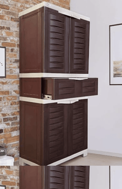 Supreme Fusion-02 MDR Center Drawer Storage Cupboard,Brown&amp;Beige-3