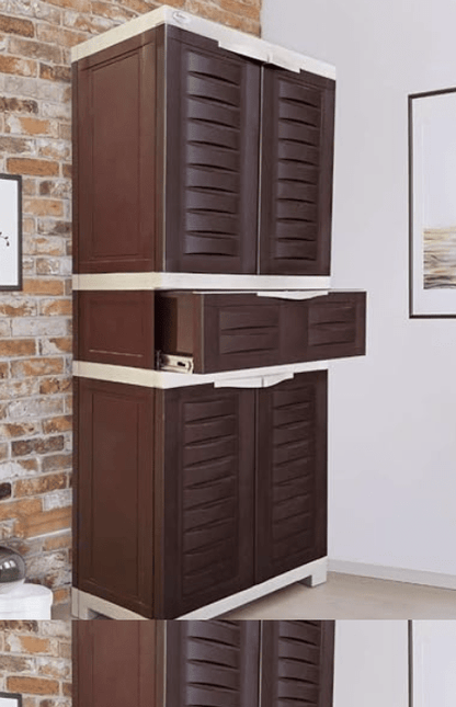 சுப்ரீம் ஃப்யூஷன்-02 MDR சென்டர் டிராயர் ஸ்டோரேஜ் கப்போர்டு, பிரவுன் &amp; பீஜ் 