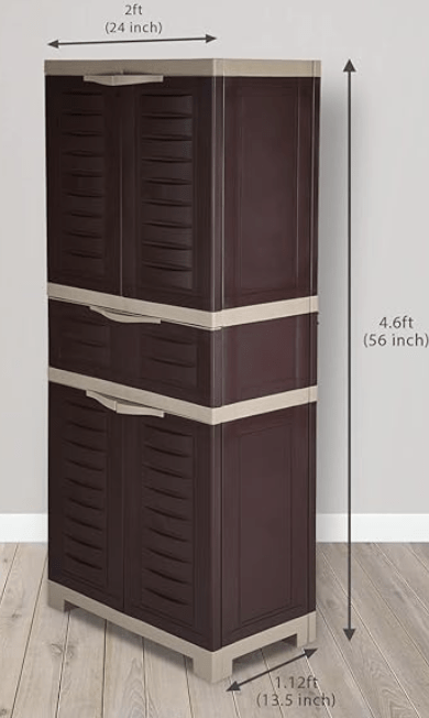 சுப்ரீம் ஃப்யூஷன்-02 MDR சென்டர் டிராயர் ஸ்டோரேஜ் கப்போர்டு, பிரவுன் &amp; பீஜ் 