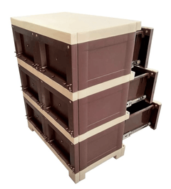 Supreme Fusion DR-3 Multipurpose Plastic Storage Chest of Drawer (Brown and Beige)-2