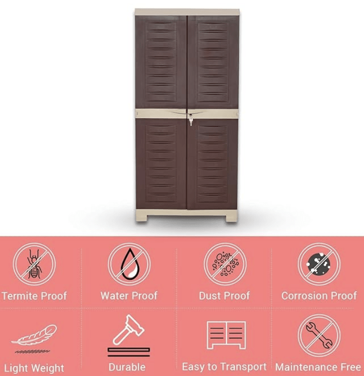 घर के लिए सुप्रीम फ्यूज़न प्लास्टिक शू रैक (मध्यम आकार, ग्लोबस ब्राउन और गहरा बेज) 