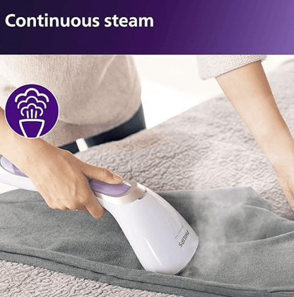 Philips Handheld Garment Steamer GC360/30 - Vertical & Horizontal Steaming, 1200 Watt, up to 22g/min steam, Kills 99.9%* Bacteria