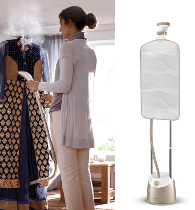 Philips EasyTouch Plus Standing Garment Steamer GC523/60 - 1600 Watt, 5 Steam Settings, Up to 32 g/min steam, with Double Pole