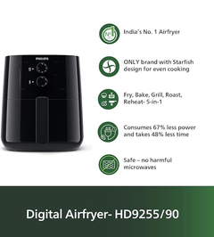 PHILIPS Digital Connected Smart Air Fryer–India’s No.1 Air Fryer Brand, Voice assistant control and Touch Panel,Wifi enabled,Uses upto 90% less fat,13-in-1 cooking functions,4.1 Liter,Black(HD9255/90)-2
