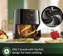 PHILIPS Digital Air Fryer HD9252/90 with Touch Panel, uses up to 90% less fat, 7 Pre-set Menu, 1400W, 4.1 Liter, with Rapid Air Technology (Black), Large-5