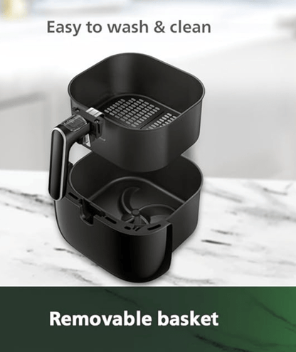 PHILIPS Digital Air Fryer HD9252/90 with Touch Panel, uses up to 90% less fat, 7 Pre-set Menu, 1400W, 4.1 Liter, with Rapid Air Technology (Black), Large