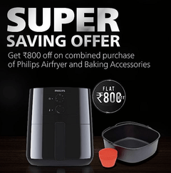 PHILIPS Air Fryer - India’s No.1 Air Fryer Brand, With Rapid Air Technology, Uses up to 90% less fat, 1400W, 4.1 Liter (Black), Large (HD9200/90)-3