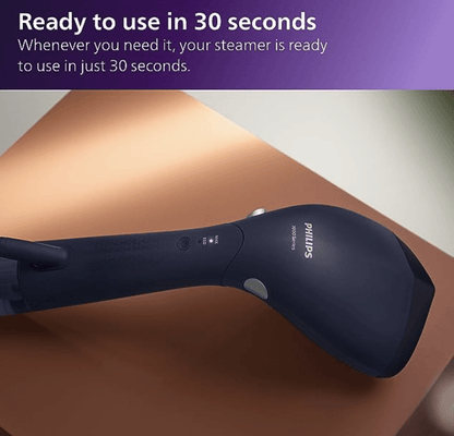 PHILIPS Handheld Garment Steamer STH7020/20 - Compact &amp; Foldable, Convenient Vertical Steaming, 1500 Watt Quick Heat Up, up to 28g/min, Kills 99.9%* Bacteria (Deep Azur)