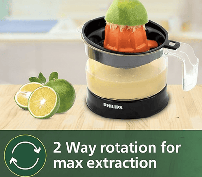 பிலிப்ஸ் சிட்ரஸ் பிரஸ் ஜூஸர் HR2777/00, கருப்பு &amp; டிரான்ஸ்பரன்ட், நடுத்தரம் 