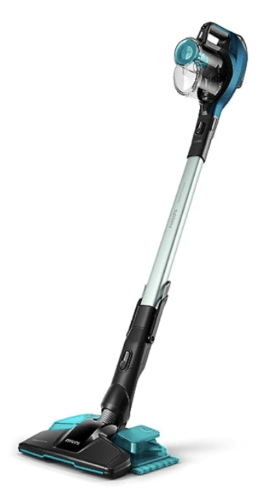 Philips Domestic Appliances SpeedPro Aqua Cordless Vacuum Cleaner FC6728/01 with Vacuum and mop System Denim Blue Metallic, Medium