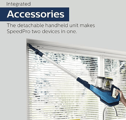 फिलिप्स डोमेस्टिक अप्लायंसेज स्पीडप्रो एक्वा कॉर्डलेस वैक्यूम क्लीनर FC6728/01 वैक्यूम और मॉप सिस्टम के साथ डेनिम ब्लू मेटैलिक, मीडियम 