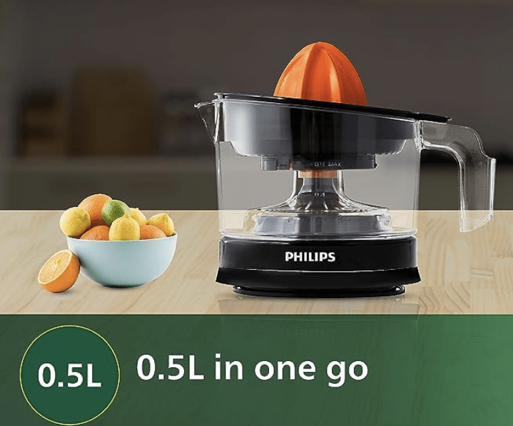 PHILIPS Citrus Press Juicer HR2788/00, Black &amp; Transparent, Medium-3