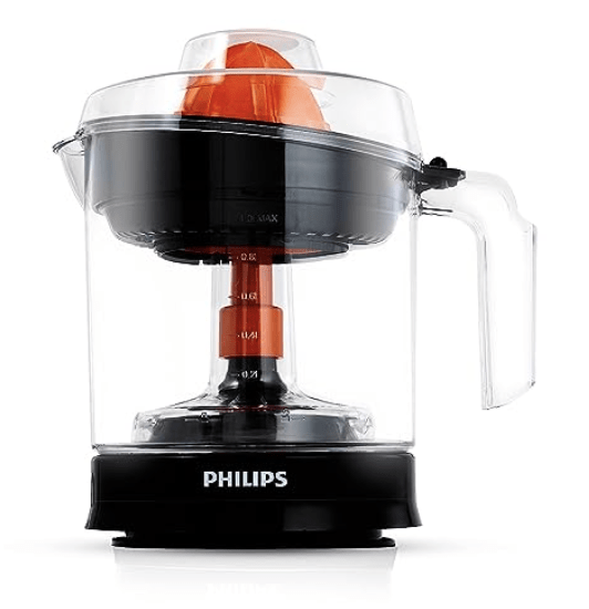 பிலிப்ஸ் சிட்ரஸ் பிரஸ் ஜூஸர் HR2799/00, கருப்பு &amp; டிரான்ஸ்பரன்ட், பெரியது