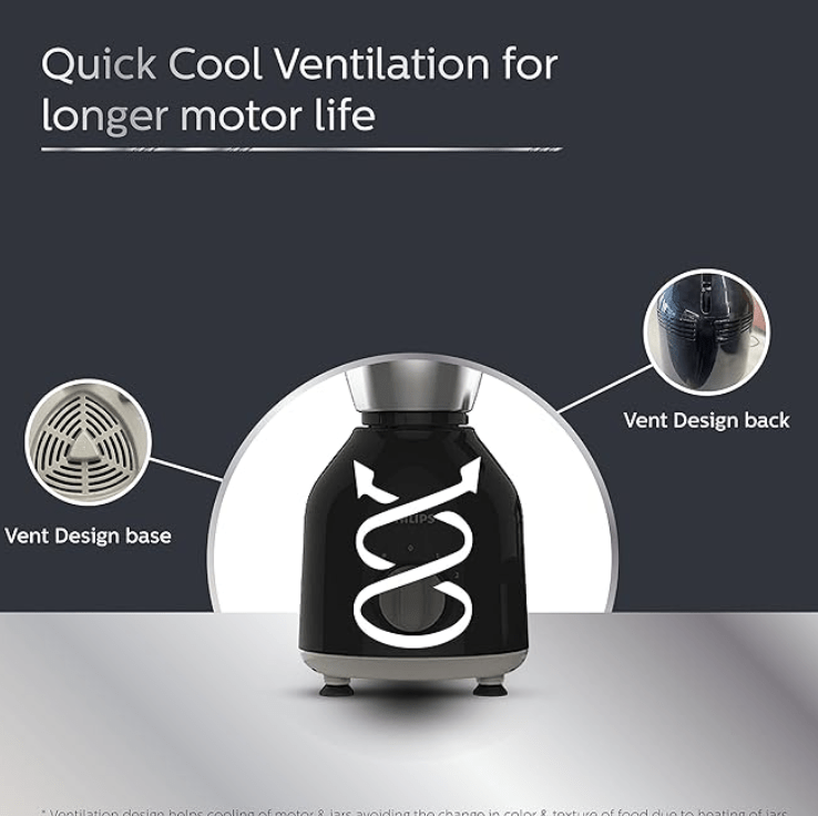 Philips HL7756/00 Mixer Grinder 750 Watt, 3 Stainless Steel Multipurpose Jars with 3 Speed Control and Pulse function (Black)