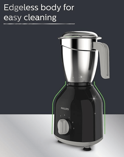 Philips HL7756/00 Mixer Grinder 750 Watt, 3 Stainless Steel Multipurpose Jars with 3 Speed Control and Pulse function (Black)