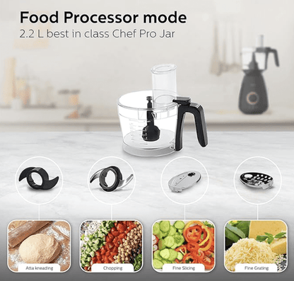 PHILIPS Mixer Grinder 3-in-1 750 Watt (Mixer Grinder + Juicer + Food Processor) 4 Jar, (HL7707/00)