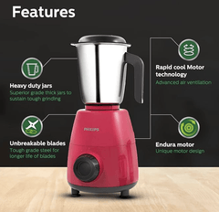 Philips HL7505/02 Mixer Grinder, 500W Endura Motor with rapid cool motor technology, 3 heavy duty and leak proof Jars-3