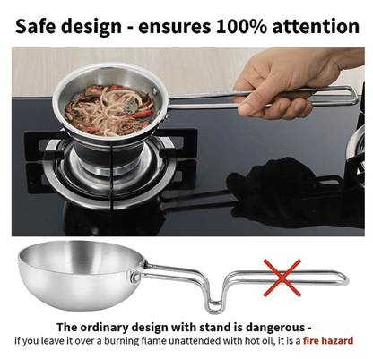 Hawkins 1.5 Cup Tadka Pan, Triply Stainless Steel Pan, Silver (STP15)