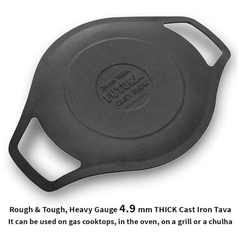 Hawkins Futura 24 cm Cast Iron Tava, Cast Iron Tawa for Roti, Cast Iron Cookware for Kitchen, Black (CIT24)-4