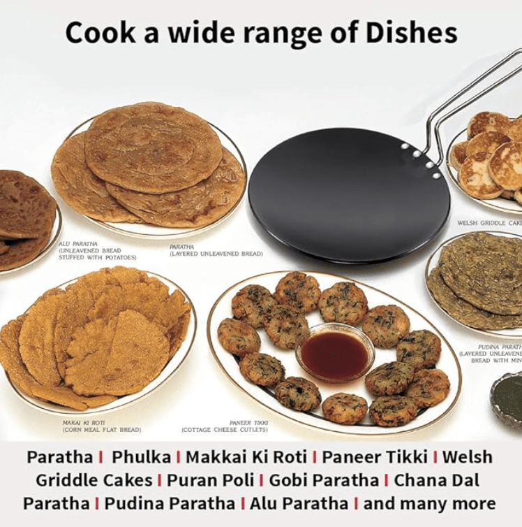 Hawkins Futura 28 cm Tava, Hard Anodised Tawa with Stainless Steel Handle, Black (AT28)