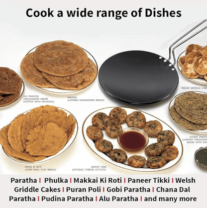 Hawkins Futura 28 cm Tava, Hard Anodised Tawa with Stainless Steel Handle, Black (AT28)