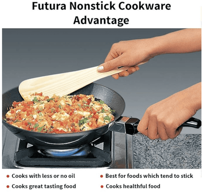 Hawkins Futura Nonstick Deep-Fry Pan (Stir-Fry Pan) 2 L, 26 cm, 3.25 mm with SS Lid (Black)