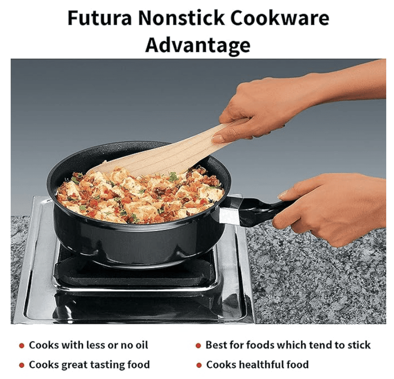 Hawkins Futura Nonstick Curry Pan (Saute Pan) 3.25 L, 24 cm, 3.25 mm (Black)-3